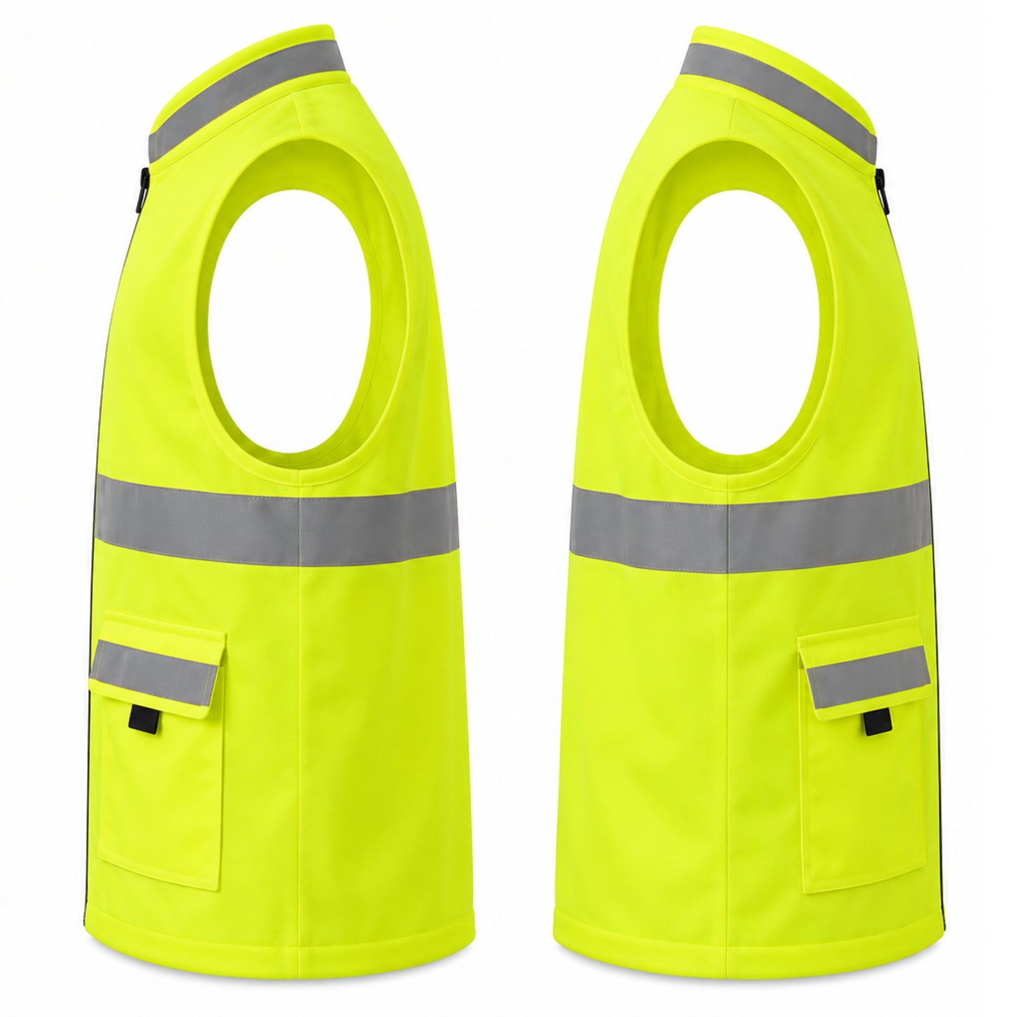 Milan Safety MSRJ7 Safety Jacket | Reflective Safety Jacket with Front Zipper & Flap Pockets