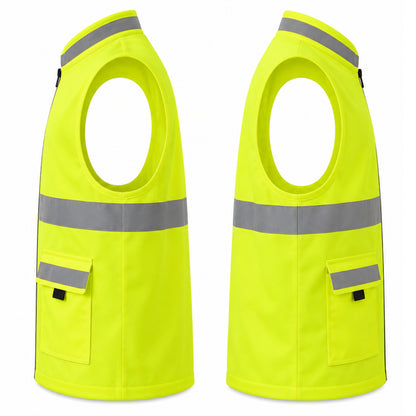 Milan Safety MSRJ7 Safety Jacket | Reflective Safety Jacket with Front Zipper & Flap Pockets
