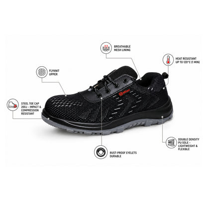 Milan Safety Shoe MS04 – Lightweight, ISI-Compliant Double-Density Safety Footwear