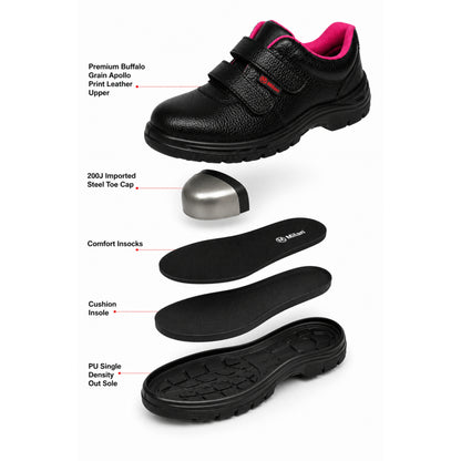 Milan Safety Shoe MS 06 Ladies Anti-static Safety Shoes | Stylish & Durable with Steel Toe Cap | Sizes 38-43