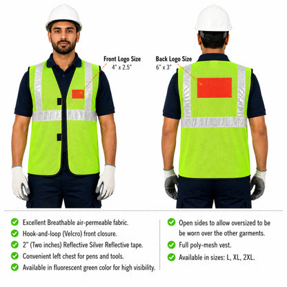 Safety Jacket MSRJ1 | 70 GSM Polyester Mesh Reflective Safety Vest