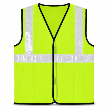 MSRJ2 High Visibility Safety Jacket | 70 GSM Plain Polyester Reflective Safety Vest | Front Zipper & Hook Closure