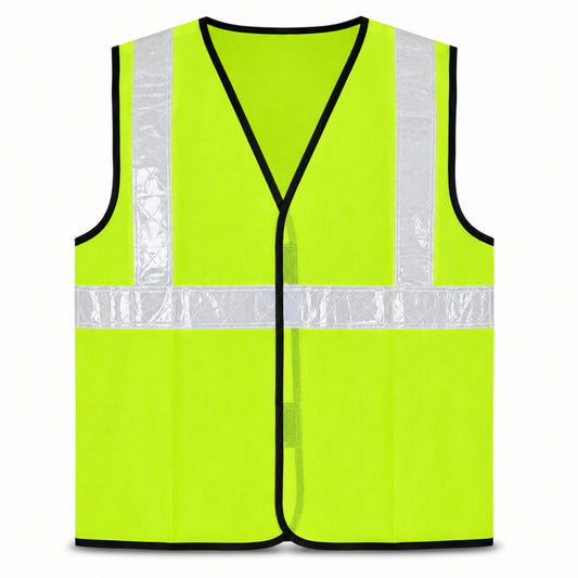 MSRJ2 High Visibility Safety Jacket | 70 GSM Plain Polyester Reflective Safety Vest | Front Zipper & Hook Closure
