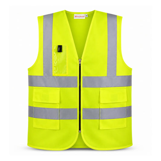 Milan Safety MSRJ6 Reflective Safety Jacket | 2” Reflective Tape | Front Zipper & Cargo Pockets