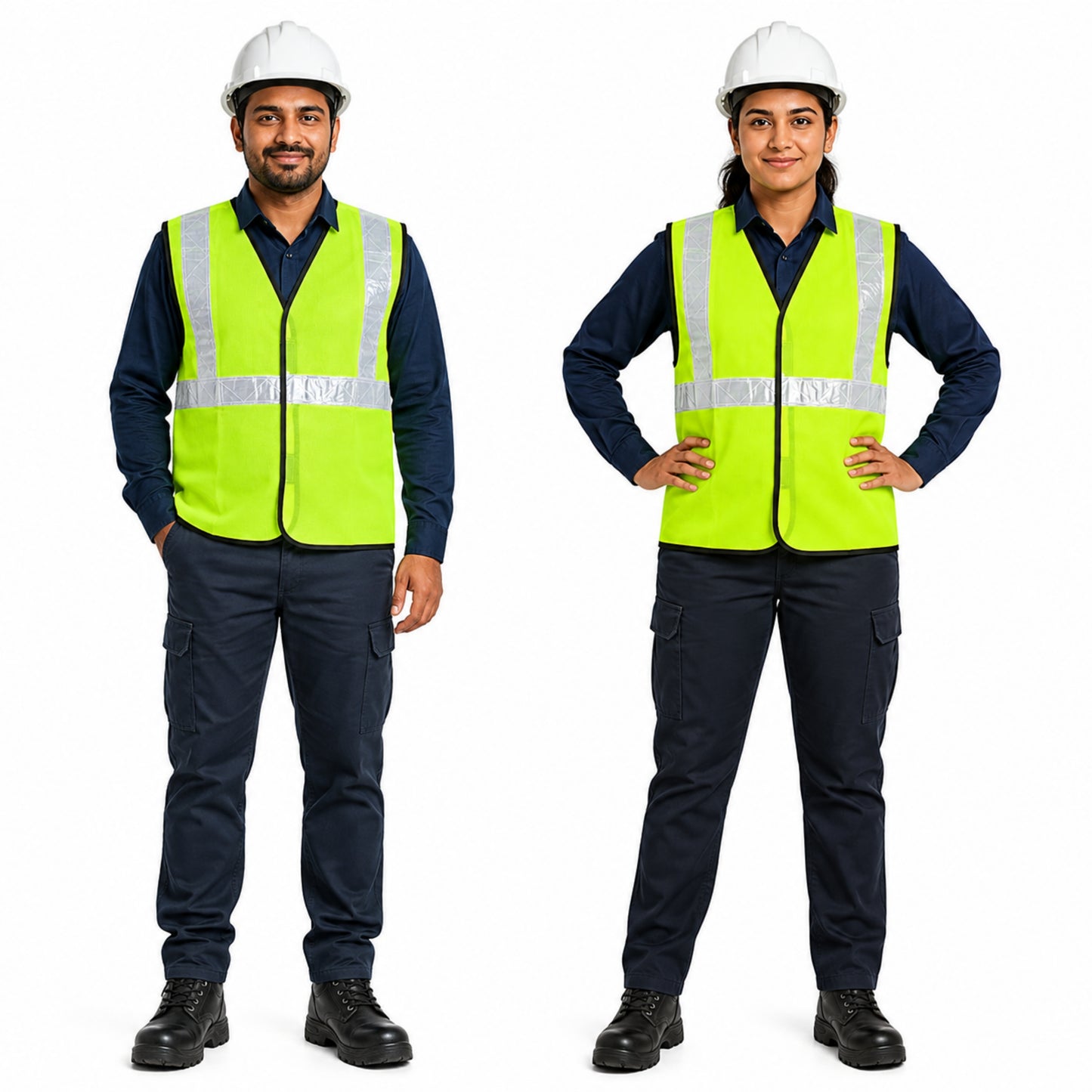 MSRJ2 High Visibility Safety Jacket | 70 GSM Plain Polyester Reflective Safety Vest | Front Zipper & Hook Closure