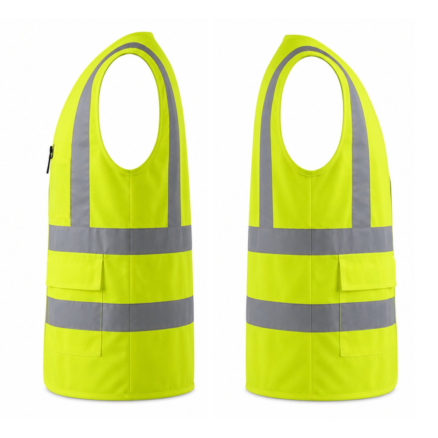Milan Safety MSRJ6 Reflective Safety Jacket | 2” Reflective Tape | Front Zipper & Cargo Pockets