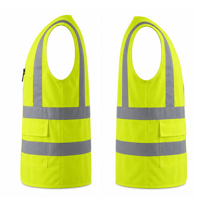 Milan Safety MSRJ6 Reflective Safety Jacket | 2” Reflective Tape | Front Zipper & Cargo Pockets