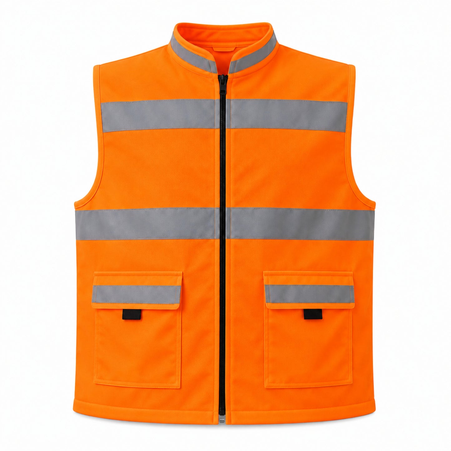 Milan Safety MSRJ7 Safety Jacket | Reflective Safety Jacket with Front Zipper & Flap Pockets
