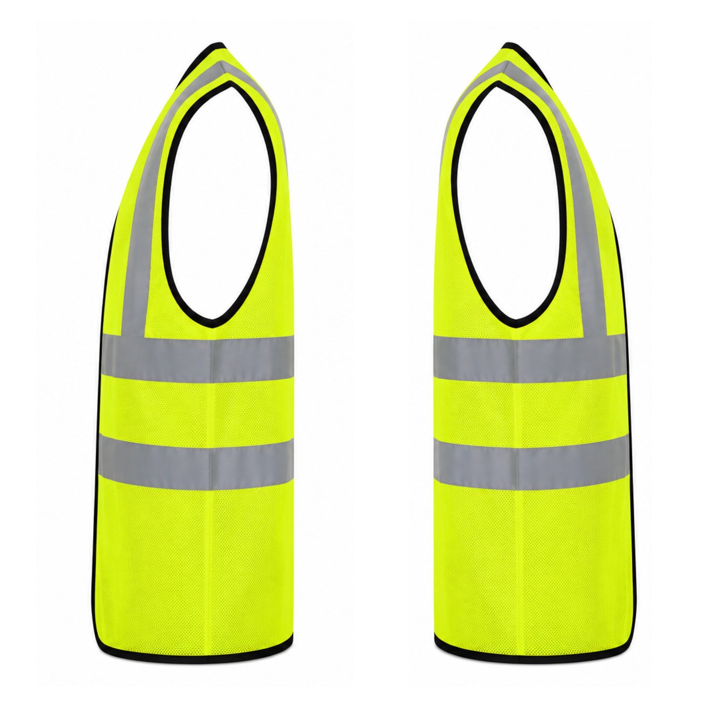 Milan Reflective Safety Jacket – MSRJ 4 | 90 GSM Mesh Fabric | 2” Glass Bead Reflective Tape | Front Velcro Opening | Multi-Color Options