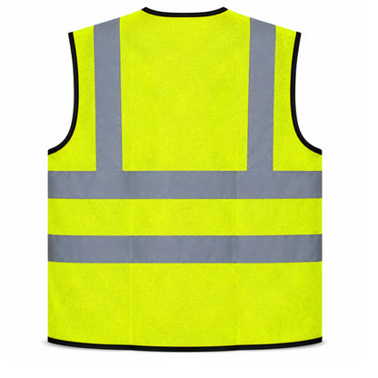 Milan Reflective Safety Jacket – MSRJ 4 | 90 GSM Mesh Fabric | 2” Glass Bead Reflective Tape | Front Velcro Opening | Multi-Color Options