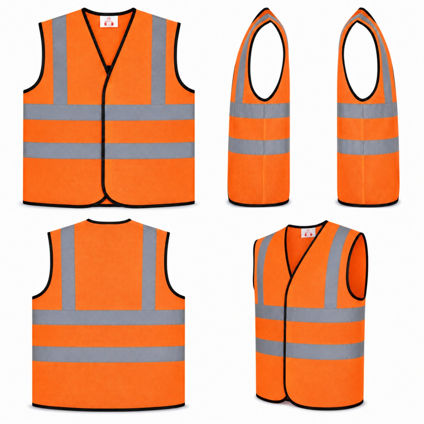 Milan Reflective Safety Jacket – MSRJ 4 | 90 GSM Mesh Fabric | 2” Glass Bead Reflective Tape | Front Velcro Opening | Multi-Color Options