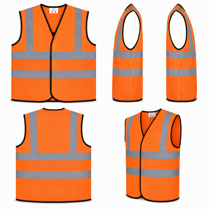 Milan Reflective Safety Jacket – MSRJ 4 | 90 GSM Mesh Fabric | 2” Glass Bead Reflective Tape | Front Velcro Opening | Multi-Color Options