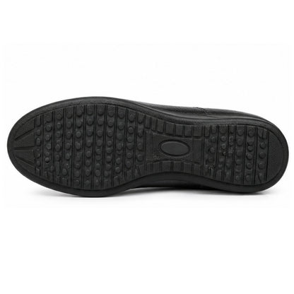 Women’s Security Guard Shoes | Black Leather Safety Shoes | Lightweight, Flat Sole & Soft Cushion Insole | Milan Safety