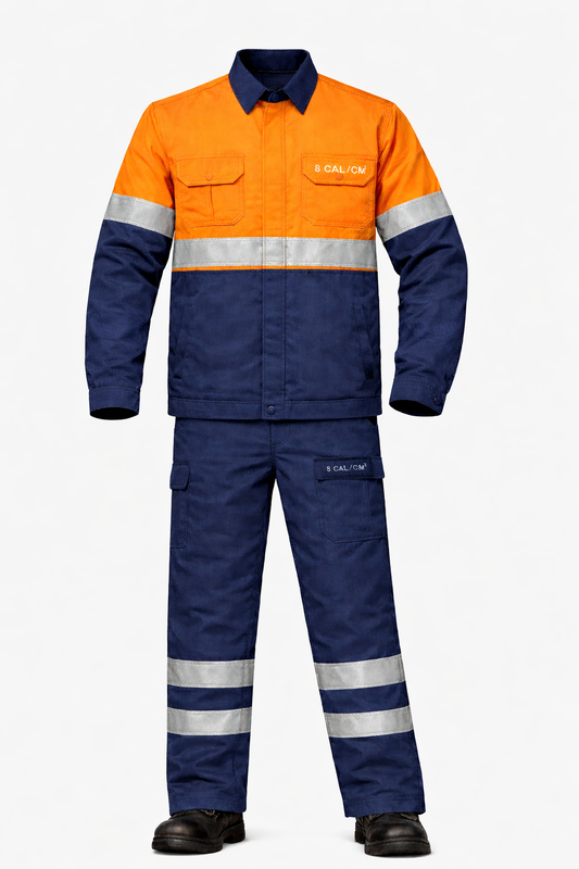 8 Cal/cm² Arc Flash Suit Kit | NFPA 70E Certified FR Jacket & Trouser | HRC 2 Electrical Safety PPE