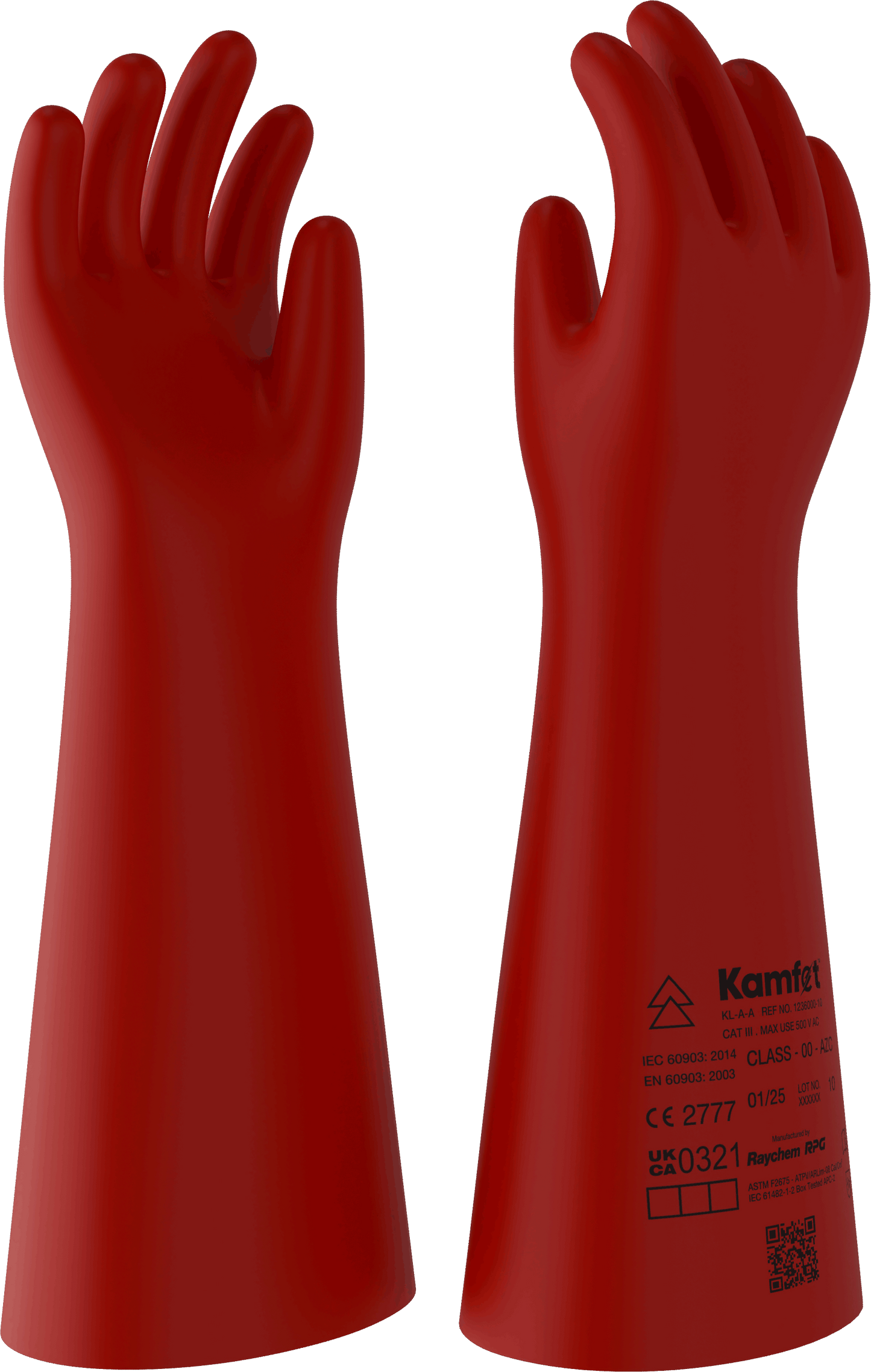 Raychem RPG Kamfet KL-A Class 00 Electrical Insulating Gloves | 500V AC | Arc Flash APC 2