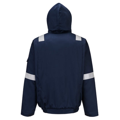 PORTWEST FR731 Bizflame Work+ FR Insulated Bomber Jacket | Flame Resistant Safety Jacket (Navy, Royal Blue)