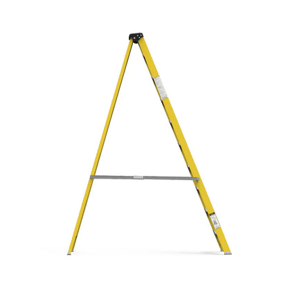 Y-Access FRP Fiberglass Single Sided Self Supporting Ladder | Electrical Shockproof EN131 Approved Step Ladder (3–14 Steps, 150kg Load)
