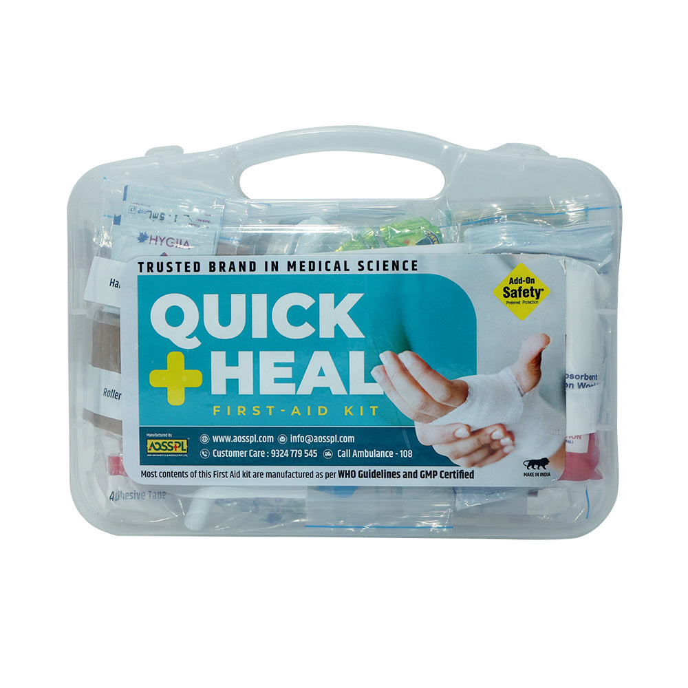 First-Aid Kit (Model- QUICK HEAL) | Suitable For: 5-6 persons