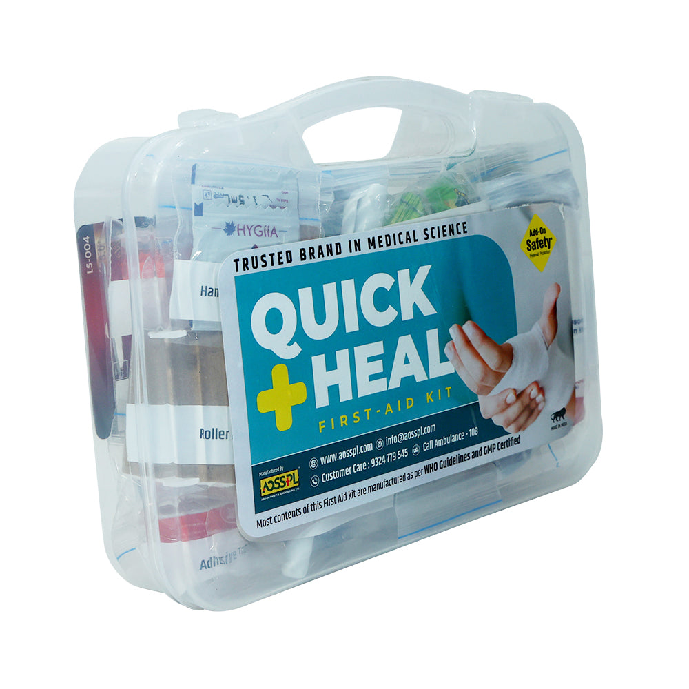 First-Aid Kit (Model- QUICK HEAL) | Suitable For: 5-6 persons