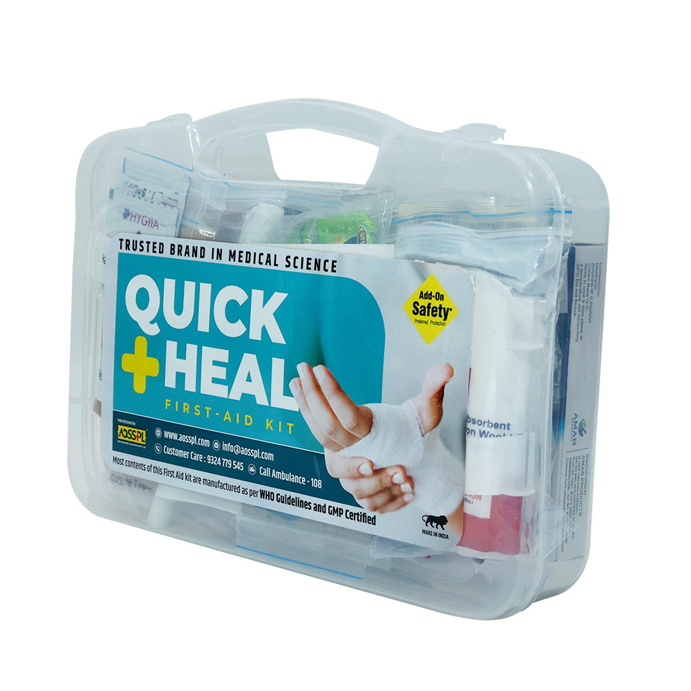 First-Aid Kit (Model- QUICK HEAL) | Suitable For: 5-6 persons