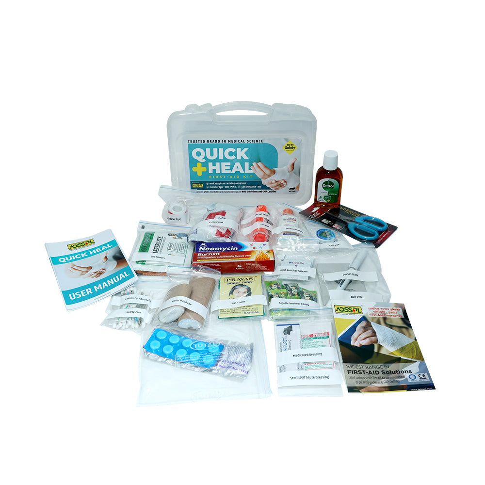 First-Aid Kit (Model- QUICK HEAL) | Suitable For: 5-6 persons