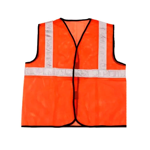 Milan Reflective Safety Jacket - MSRJ 2 | 70 GSM Plain Fabric | 2-Inch PVC Tape (1H2V) | Orange & Green | One Size | Express Delivery