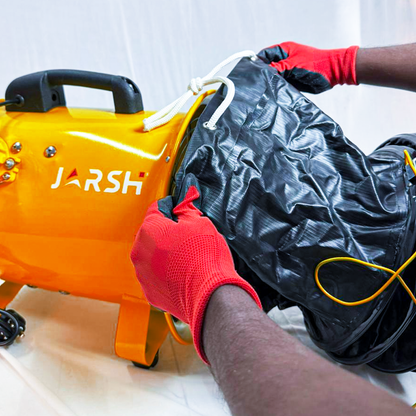 Jarsh ATEX Certified Industrial Blower Fan with Anti-Static PVC Ventilation Duct | Explosion Proof Hazardous Area Ventilation System