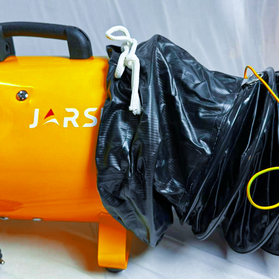 Jarsh ATEX Certified Industrial Blower Fan with Anti-Static PVC Ventilation Duct | Explosion Proof Hazardous Area Ventilation System