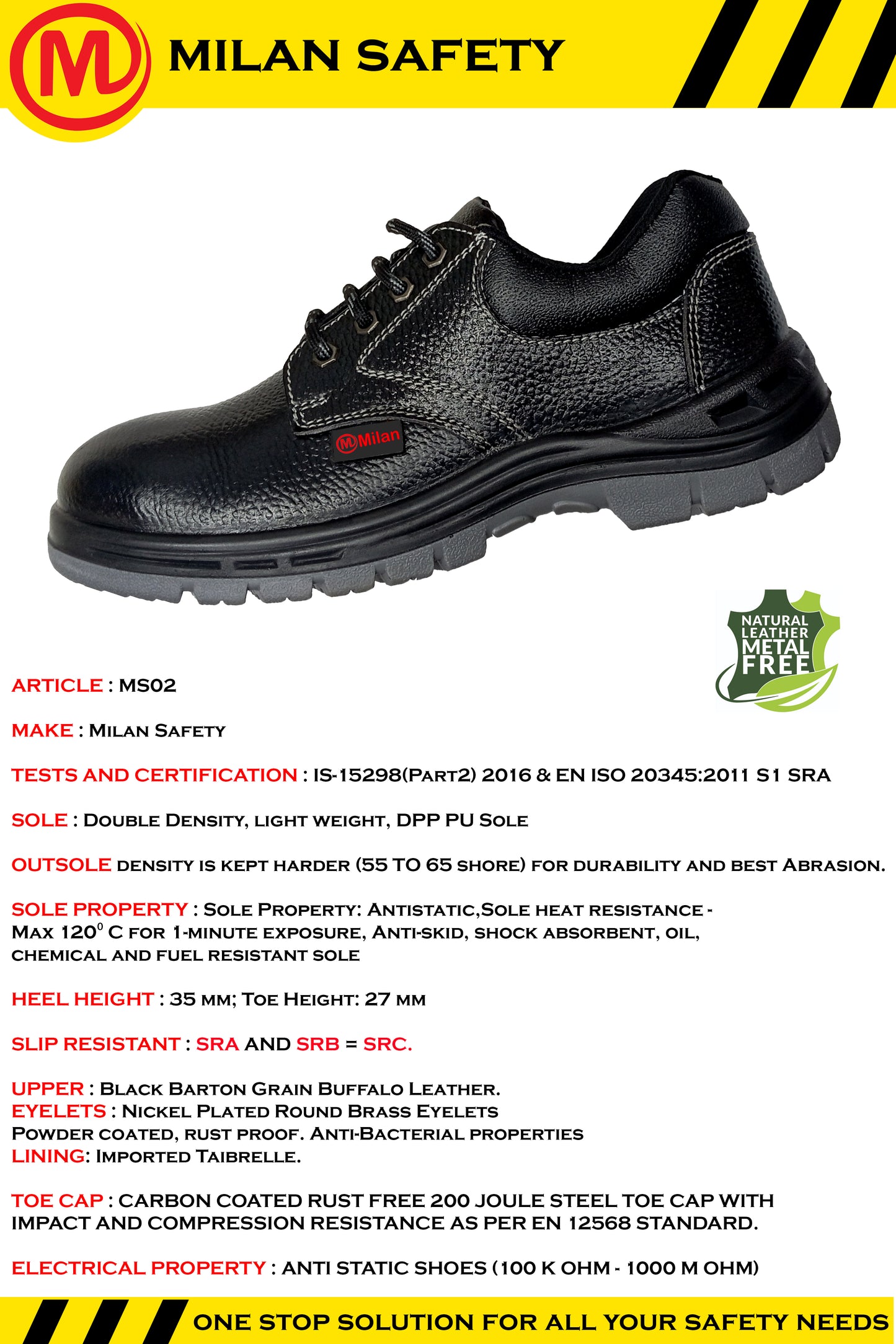 Light weight double density safety shoe MS 03