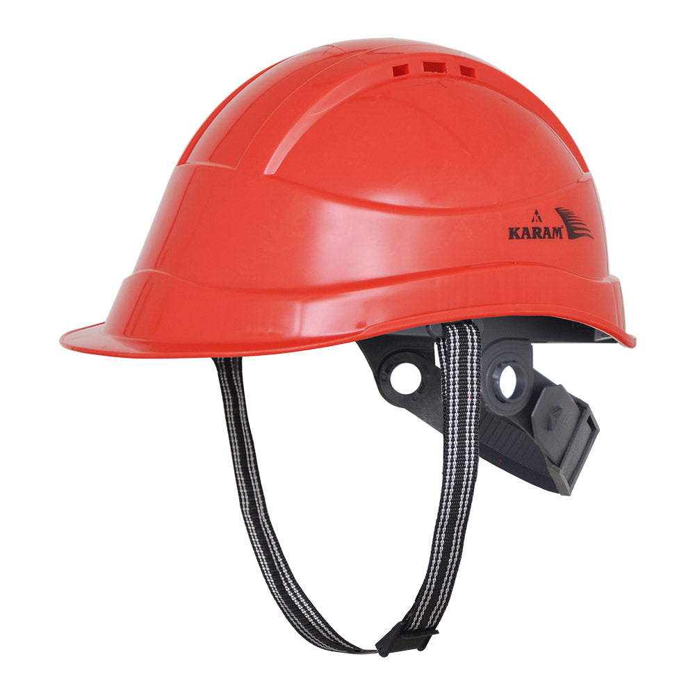 Karam Safety Helmet with protective Peak with Slider type Adjustment and Ventilators