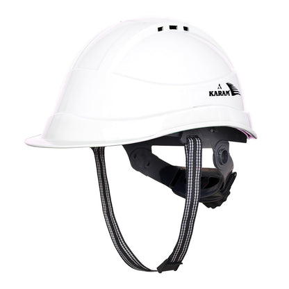 Karam Safety Helmet with protective Peak with Rachet type Adjustment and Ventilators