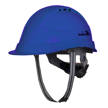 Karam Safety Helmet with protective Peak with Rachet type Adjustment and Ventilators