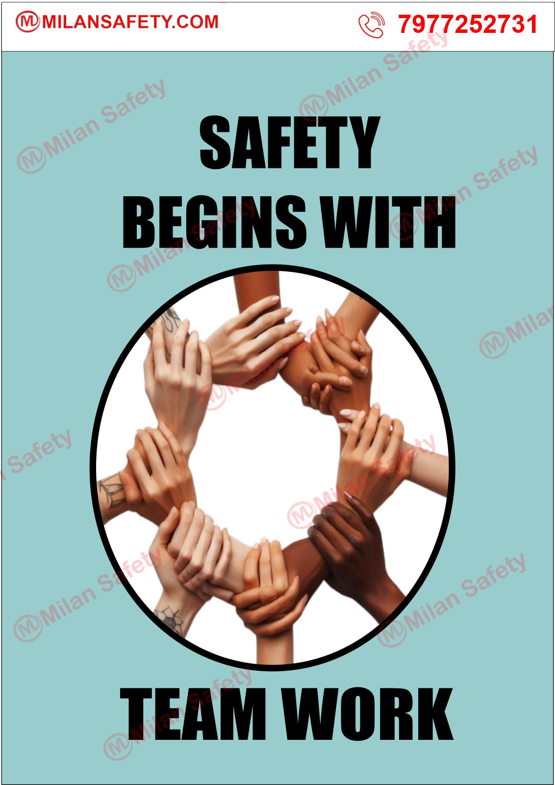 SAFETY BEGINS TEAMWORK | Safety Posters | Safety signs – Milansafety