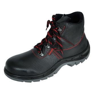 Karam FS 21 - Double Density PU Sole Black Leather Steel Toe High Ankle Safety Shoes