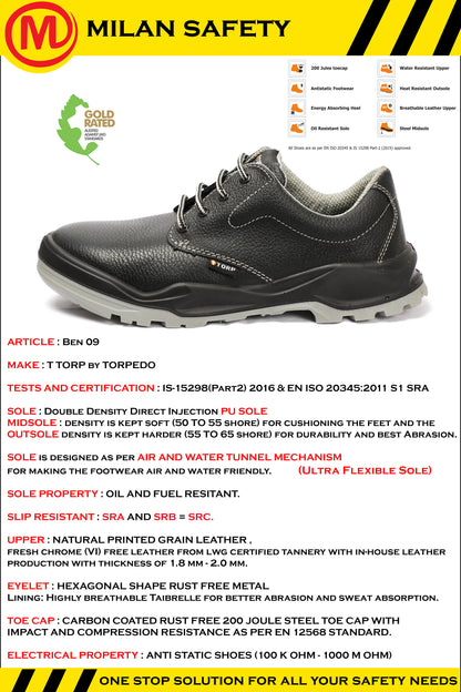 T Torp Ben 09 Safety Shoes Steel Toe Protection Comfort Milan Safety