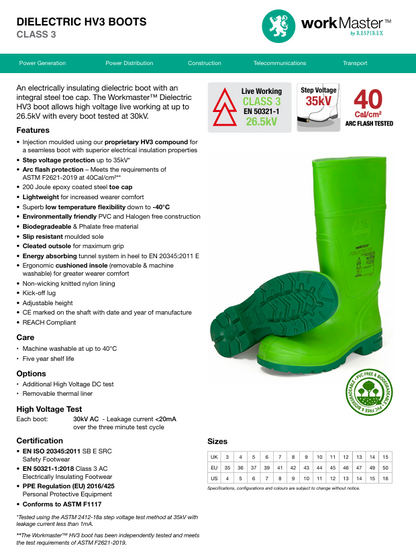 DIELECTRIC HV3 SAFETY BOOTS | CLASS 3 ELECTRICALLY INSULATING FOOTWEAR