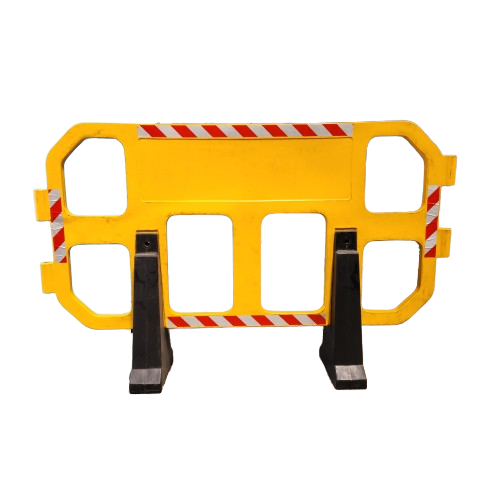 hevy duty interlocking Barrier (sand fillable ) with Stylish Black Legs for Enhanced Traffic Management