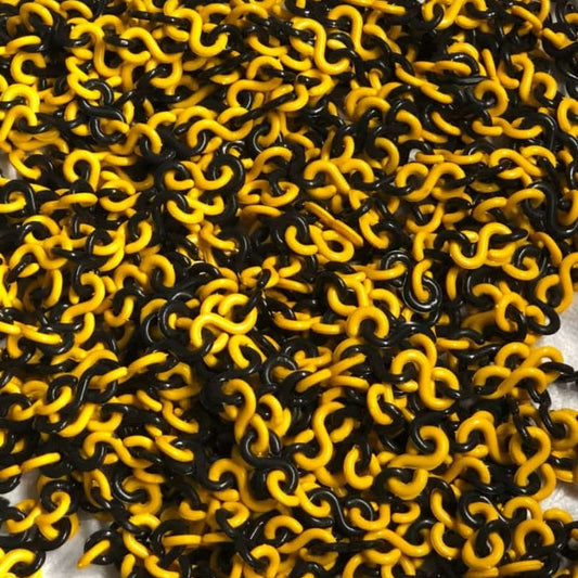 Yellow & Black Mixed Plastic Barricade Chain (8mm) - Durable & Versatile