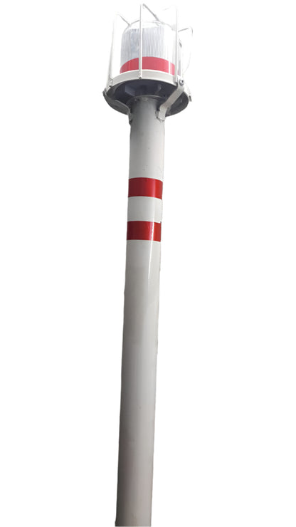 White Pole with Solar Blinker (Delineator) - Make to Order