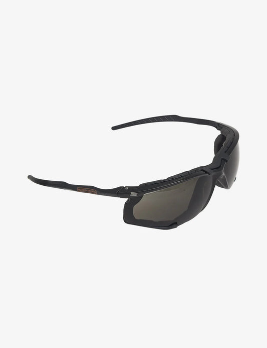 BLACK+DECKER BXPE0513IN Safety Spectacles – Smoked Lens with Padded Gasket, Wrap-Around UV Protection, EN 166 Certified