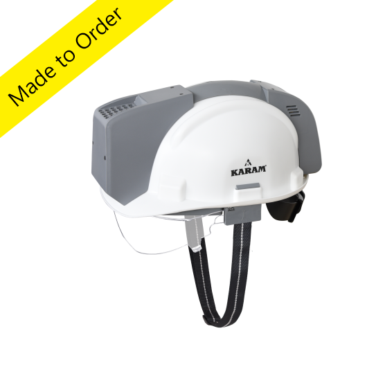 KARAM ISI Certified Aironic Air Conditioned Safety Helmet with Cooling, Heating System, PN629AC(WHITE)