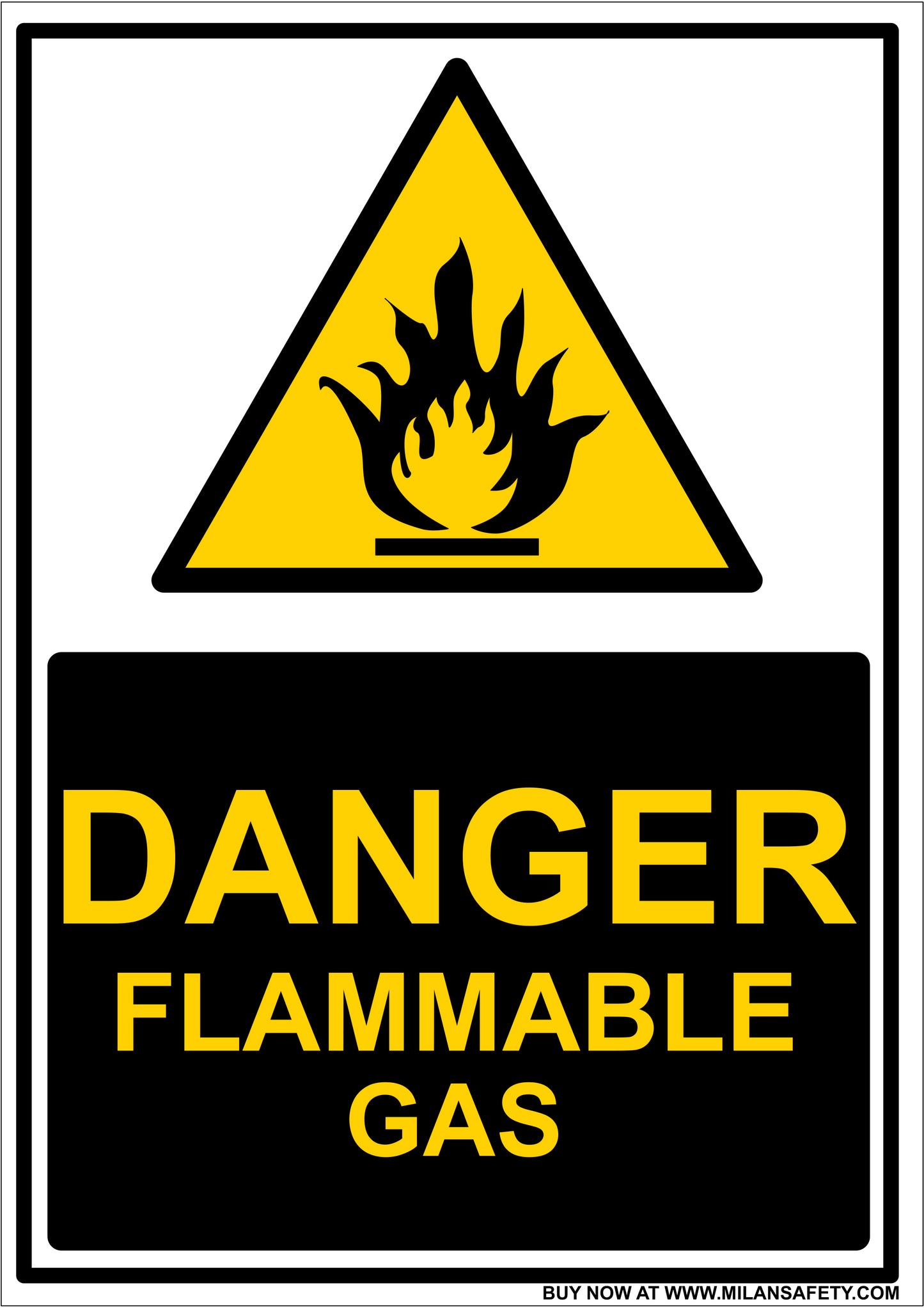 Danger flammable gas signage