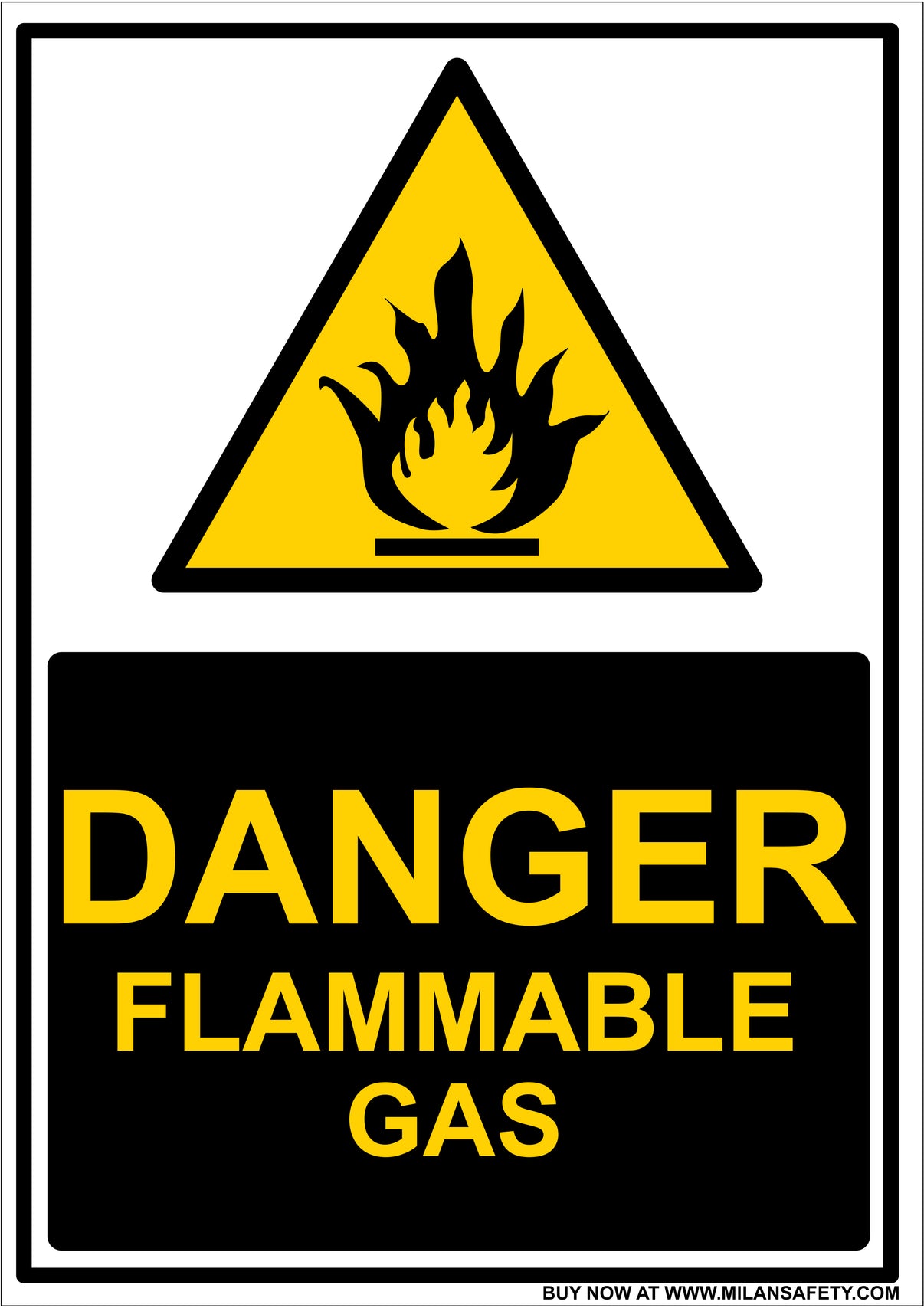 Danger flammable gas signage – Milansafety