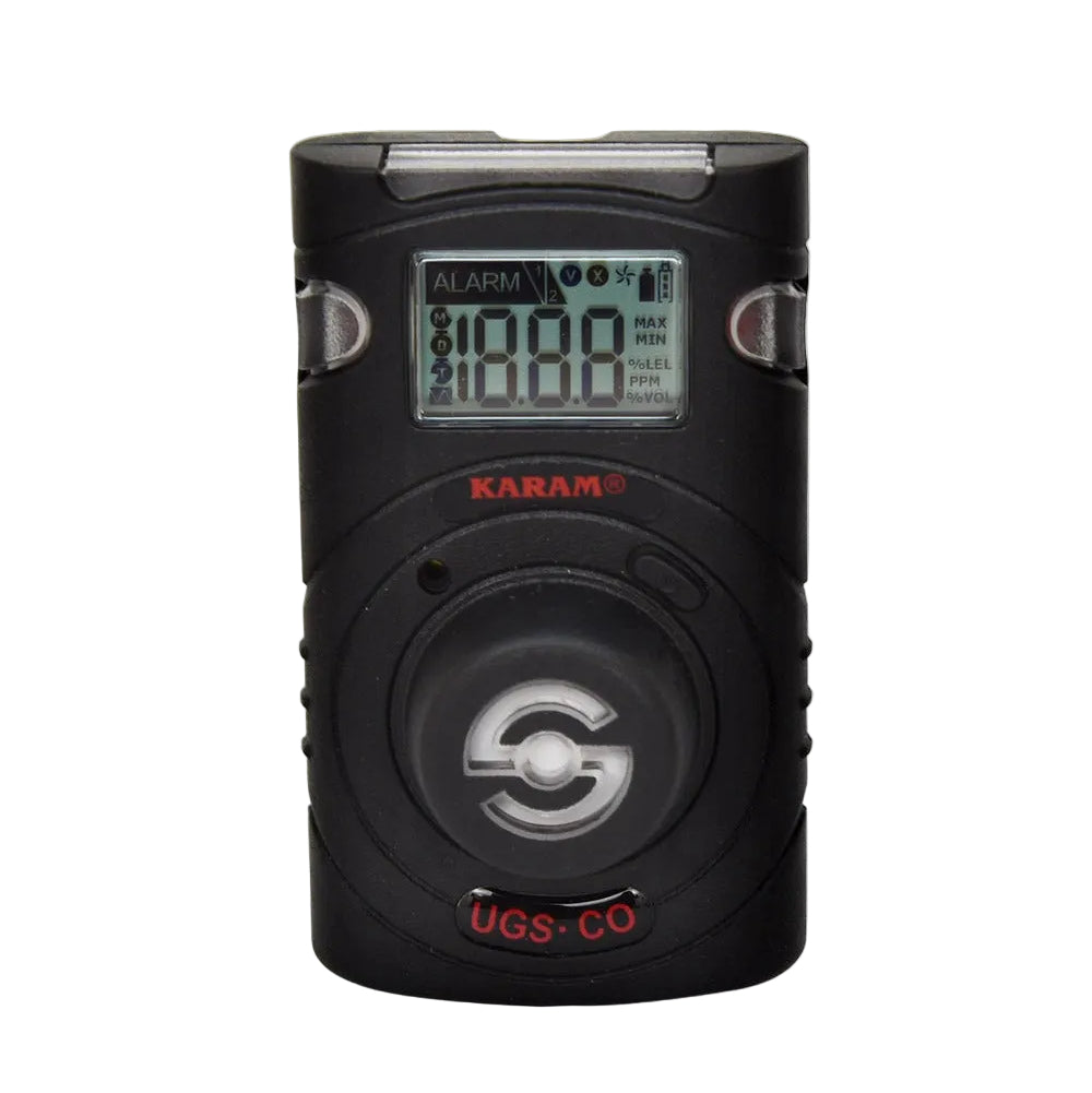 Black digital device with Karam branding on a white background