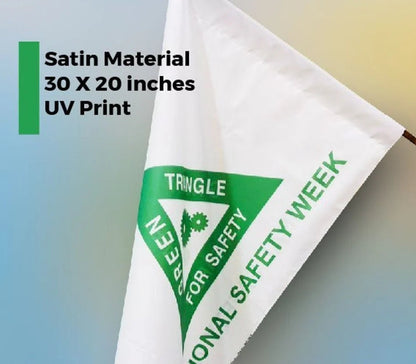 White Satin National Safety Week Flag - 30" x 20", UV Print