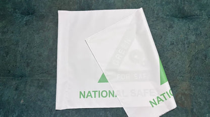 White Satin National Safety Week Flag - 30" x 20", UV Print