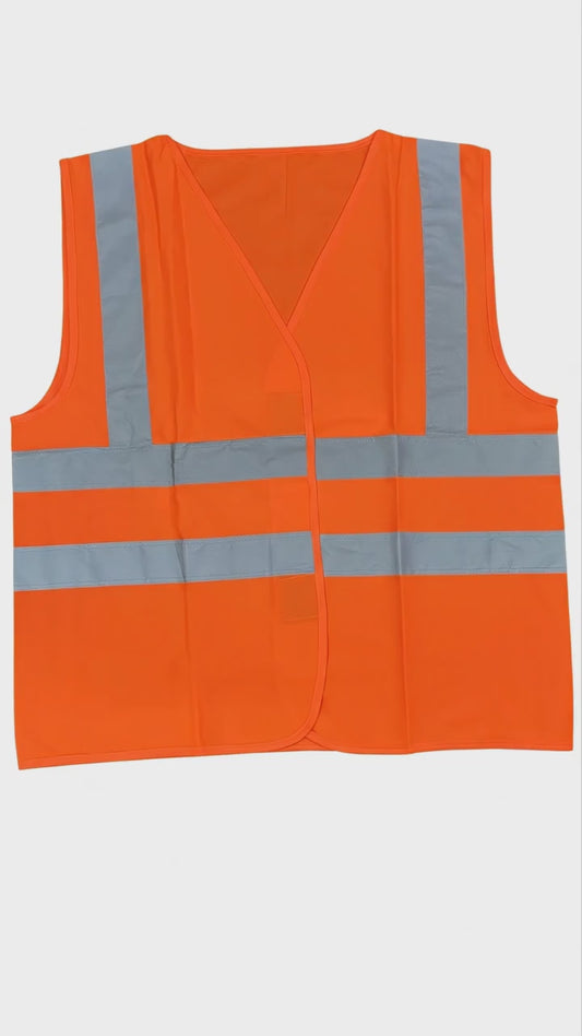 Milan Reflective Safety Jacket – MSRJ 4 | 90 GSM Mesh Fabric | 2” Glass Bead Reflective Tape | Front Velcro Opening | Multi-Color Options