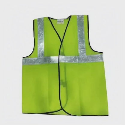 Milan Reflective Safety Jacket - MSRJ 1 | 70 GSM Netted Fabric | 2-Inch PVC Tape (1H2V) | Orange & Green | One Size | Express Delivery