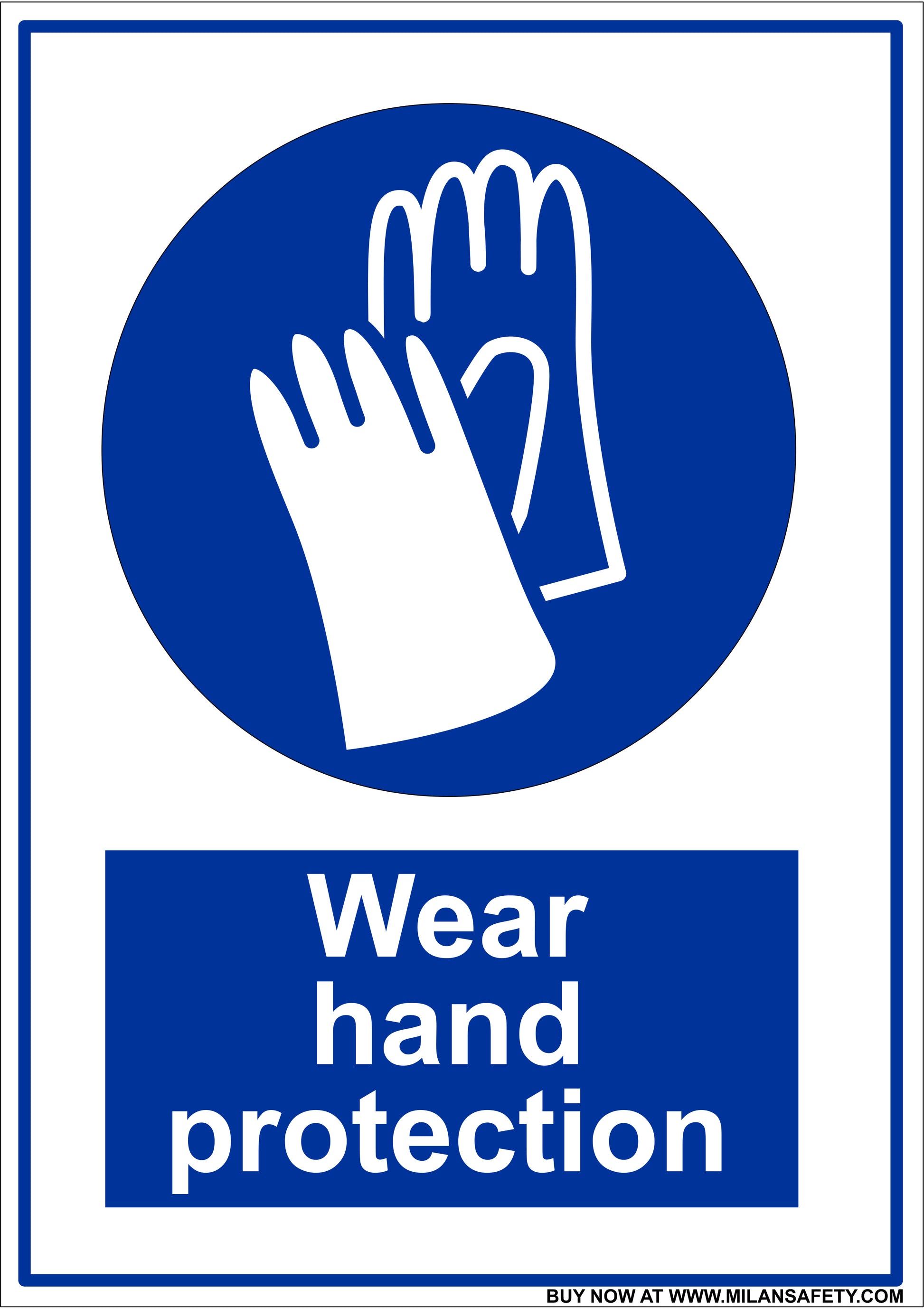 Wear hand protection signage – Milansafety