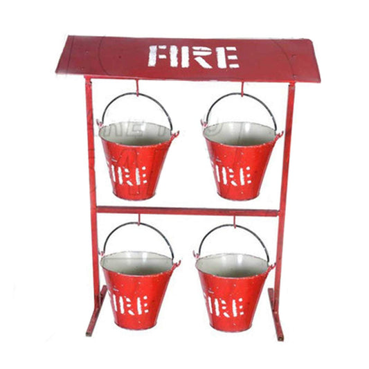 Fire Bucket Stand For 4 Bucket with Canopy